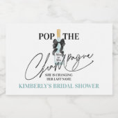 Turfkleurige sprankelende wijn bruidsfeest mini-sp sparkling wijnetiket (Enkel label)