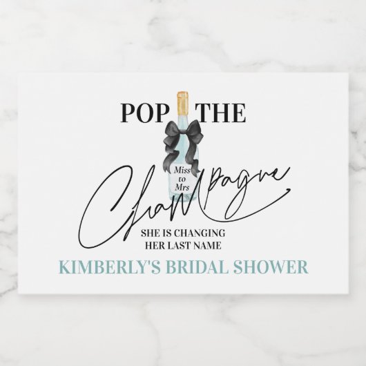 Turfkleurige sprankelende wijn bruidsfeest mini-sp sparkling wijnetiket (Enkel label)