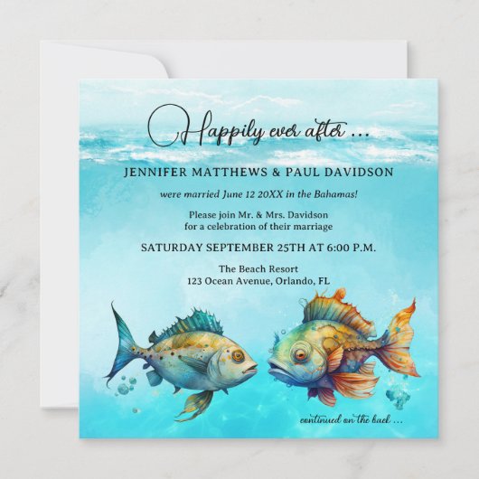 Turfkooi Tropische Vis Huwen Na De Bruiloft Kaart (Voorkant)