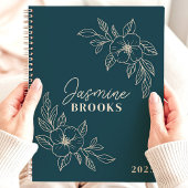 Turfminimaal Bloemmotief 2025 Aangepaste Naam Planner