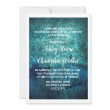 Turfnavyblauw aquarel trouwuitnodiging