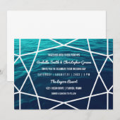 Turfopspringende geometrische trouwuitnodiging kaart (Voorkant / Achterkant)