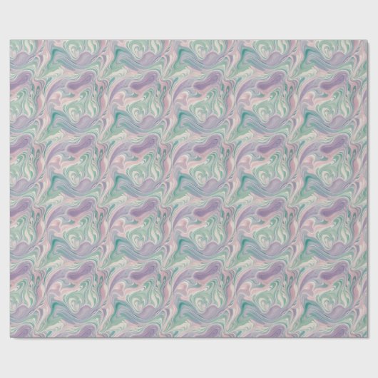 Turfpaars Marmer Abstracte Draai Esthetisch Cadeaupapier (Vlak)