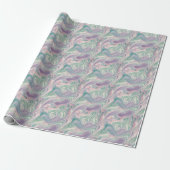 Turfpaars Marmer Abstracte Draai Esthetisch Cadeaupapier (Uitgerold)