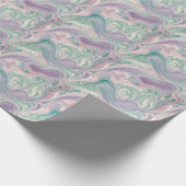 Turfpaars Marmer Abstracte Draai Esthetisch Cadeaupapier (Hoek)
