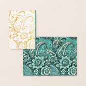 Turfrood Paisley Bloemmotief Folie Kaarten (Display)