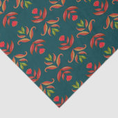 Turfroquoise Volkskunst Bloemendruk Woonaccessoire Tissuepapier (Detail)