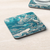 Turfroze abstracte onderzetters (set van 6) (Linkerzijde)