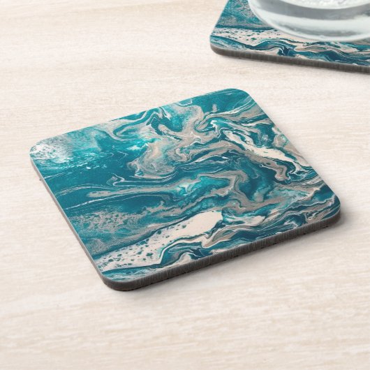 Turfroze abstracte onderzetters (set van 6) (Linkerzijde)