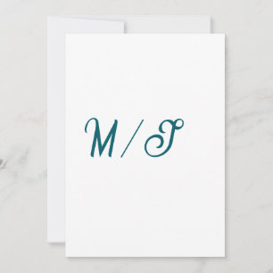 Turfroze monogram huwelijks koppel naam eenvoudig kaart
