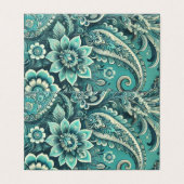 Turfroze paisley bloempatroon kaart (Buitenkant ongevouwen)