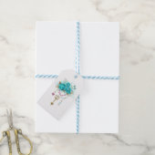 Turfroze rozen met sleutels cadeaulabel (Met Touw)