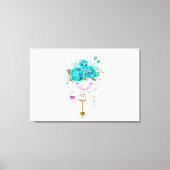 Turfroze Rozen met Sleutels Canvas Afdruk (Voorkant)