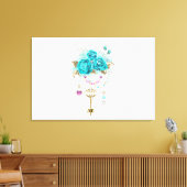 Turfroze Rozen met Sleutels Canvas Afdruk (Insitu (Woonkamer))