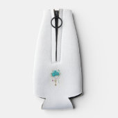 Turfroze rozen met sleutels flesjeskoeler (Achterkant)