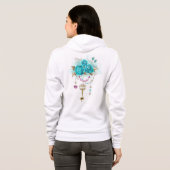 Turfroze rozen met sleutels hoodie (Achterkant volledig)