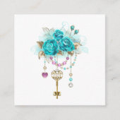 Turfroze rozen met sleutels informatiekaartje (Voorkant)