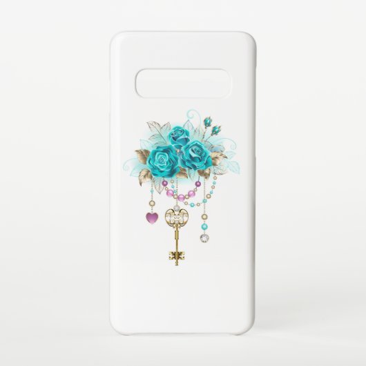 Turfroze rozen met sleutels samsung galaxy hoesje (Achterkant)