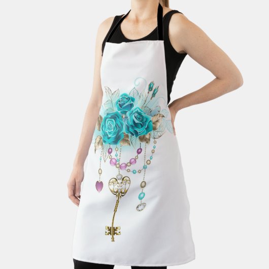 Turfroze rozen met sleutels schort (Insitu)