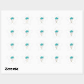 Turfroze rozen met sleutels ster sticker (Vel)
