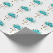 Turfrozen Rozen met Sleutels Cadeaupapier (Hoek)