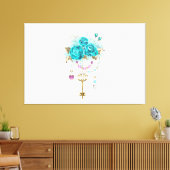 Turfrozen Rozen met Sleutels Canvas Afdruk (Insitu (Woonkamer))