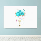 Turfrozen Rozen met Sleutels Canvas Afdruk (Insitu (Houten vloer))