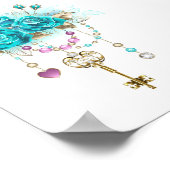 Turfrozen Rozen met Sleutels Poster (Hoek)