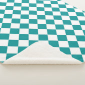 Turfwit Ruitpatroon Sherpa Deken (3/4)
