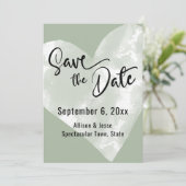 Turfwit Waterverf Hart Save-the-Date Kaart (Staand voorkant)