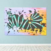 Turfzuur & Zonsondergang Abstract Canvas Afdruk (Insitu (Houten vloer))
