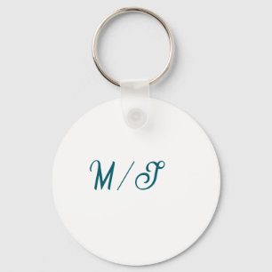 Turgroene monogram huwelijks koppel naam eenvoudig sleutelhanger