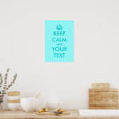 Turguoise Houd kalme posters |  tekst (Keuken)