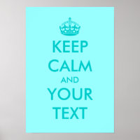 Turguoise Houd kalme posters |  tekst