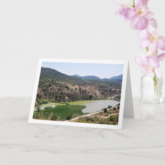 Turia rivier in Domeño Viejo, Valencia, Spanje Kaart (Orchidee)