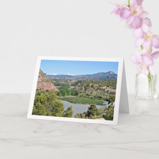 Turia rivier in Domeño Viejo, Valencia, Spanje Kaart (Orchidee)