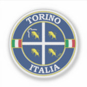 Turijn Italië Cirkel Embleem Sticker (Voorkant)