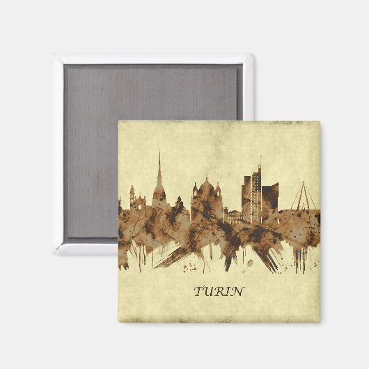Turijn Italië Cityscape Magneet (Voorkant / Achterkant)