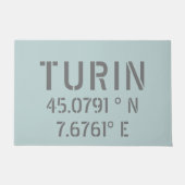 Turijn Italië - Coördinaten voor Latitude en Lengt Deurmat (Voorkant)