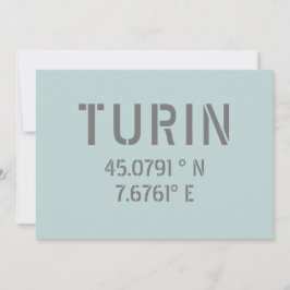 Turijn Italië - Coördinaten voor Latitude en Lengt Kaart