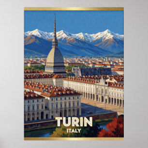 Turijn Italië Mole Antonelliana Reis Scene 🏛️ Poster