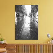 Turijn Italië, Natte Straat Avond Canvas Afdruk (Insitu (Woonkamer))