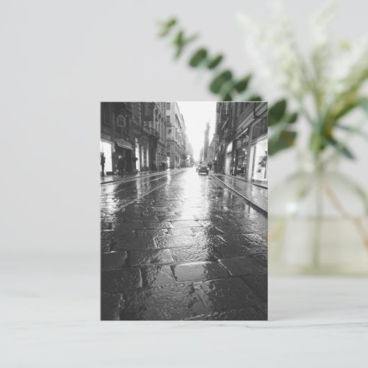 Turijn Italië, Natte Street Evening Briefkaart (Staand voorkant)