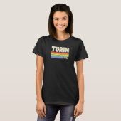Turijn Italië Rainbow Gay Pride Merch Retro 70s 80 T-shirt (Voorkant volledig)
