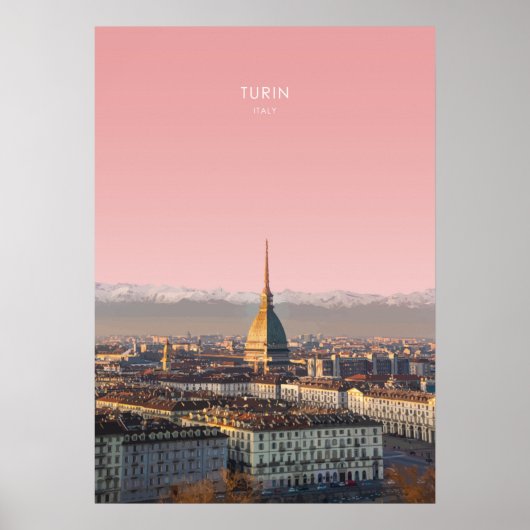 Turijn, Italië Reisillustratie Poster (Voorkant)