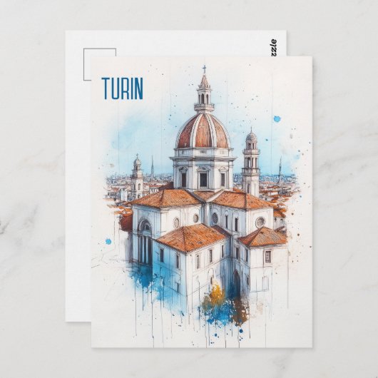 Turijn Italië Reizen Briefkaart (Voorkant / Achterkant)