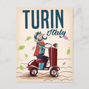 Turijn Italië vintage cartoons reisposter Briefkaart