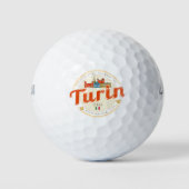 Turijn Piemonte Retro Skyline Italiaans  Pasta Golfballen (Voorkant)