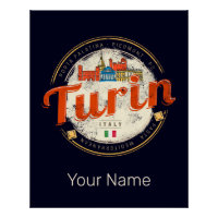 Turijn Piemonte Retro Skyline Italiaans Pasta
