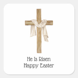 Turijnse Lijkdoek Pasen Kruis Religieus Christelij Vierkante Sticker